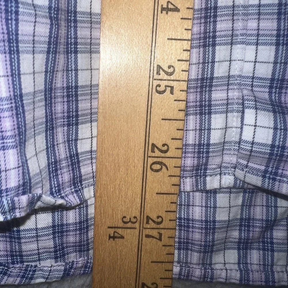 Peter Millar Shirt Men's Size‎ L Purple/Blue Plaid Button Up Long Sleeve Pocket